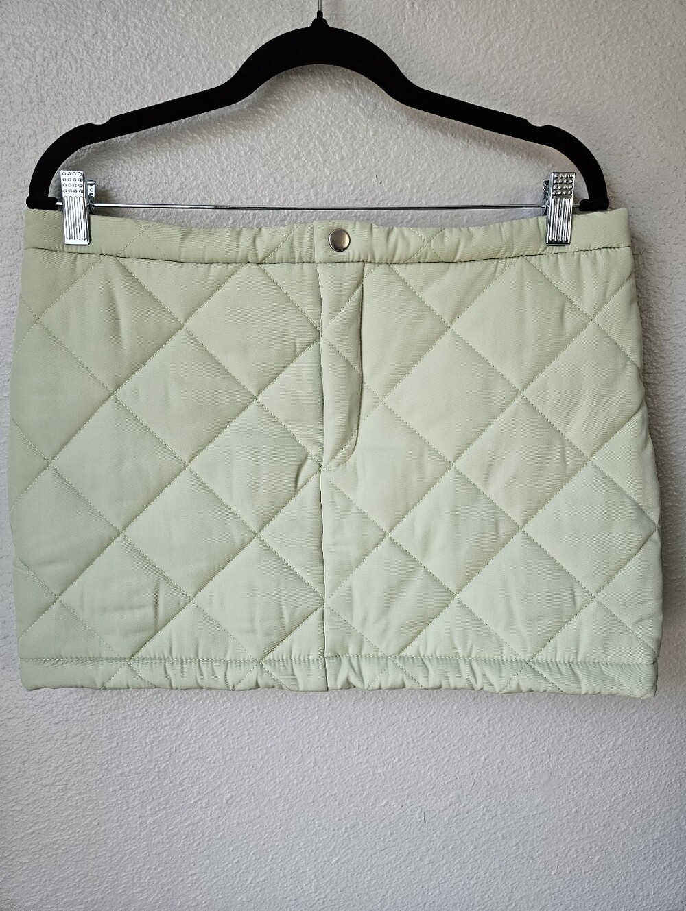 Lovers + Friends x Rachel Evie Sage Green Evie Quilted Mini Skirt Size Medium
